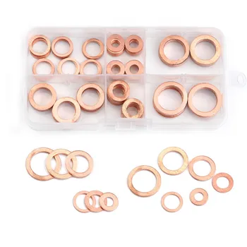 110Pcs Copper Washer Gasket Set Solid Flat Ring Seal Sump Plug Oil Seal Set M6/M8/M10/M12/M14/M16 For Hardware Accessories
110Pcs Copper Washer Gasket Set Solid Flat Ring Seal Sump Plug Oil Seal Set M6/M8/M10/M12/M14/M16 For Hardware Accessories