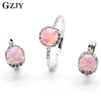 GZJY Beautiful Wedding Round Jewelry Set Pink Fire Opal Zircon White Gold Color Earrings Ring Set For Women Party Jewelry
GZJY Beautiful Wedding Round Jewelry Set Pink Fire Opal Zircon White Gold Color Earrings Ring Set For Women Party Jewelry