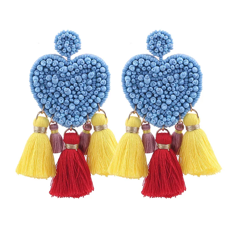 Sehuoran Heart Beads Pendientes Boho Long Drop Earrings Women Wedding Big Ear Fashion Women Tassel Earrings Statement Jewelry
Sehuoran Heart Beads Pendientes Boho Long Drop Earrings Women Wedding Big Ear Fashion Women Tassel Earrings Statement Jewelry