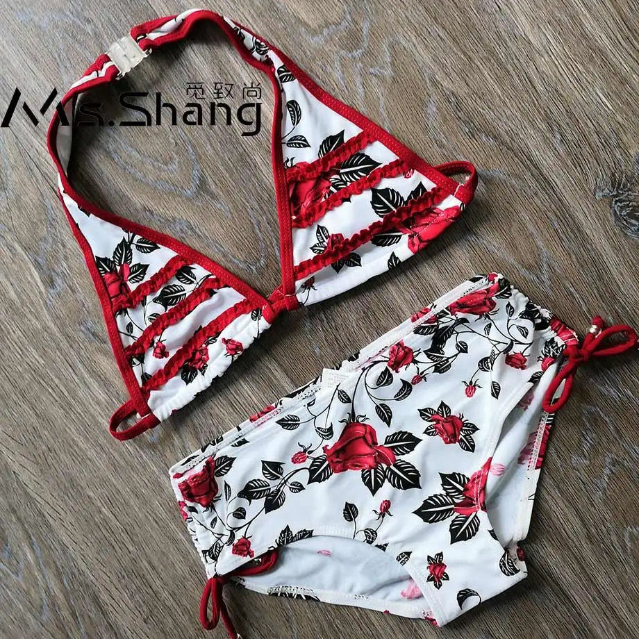 6-16 Years Floral Girl Swimsuit Kids Print Teenager Girl Bikini Set Halter Top Two Piece Children Swimwear Red Girl Bathing Suit
6-16 Years Floral Girl Swimsuit Kids Print Teenager Girl Bikini Set Halter Top Two Piece Children Swimwear Red Girl Bathing Suit
