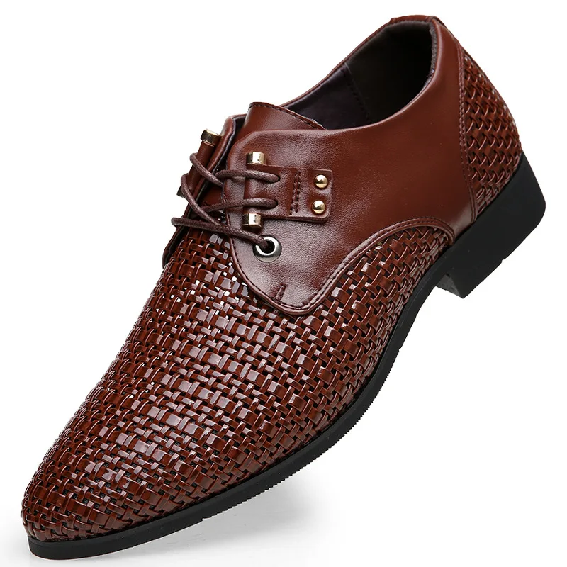 Summer Fashion Formal Men Shoes Weaving Breathable Hollow Business Dress Shoes Luxury Brand Leather Casual Sandals Oxfords
Summer Fashion Formal Men Shoes Weaving Breathable Hollow Business Dress Shoes Luxury Brand Leather Casual Sandals Oxfords