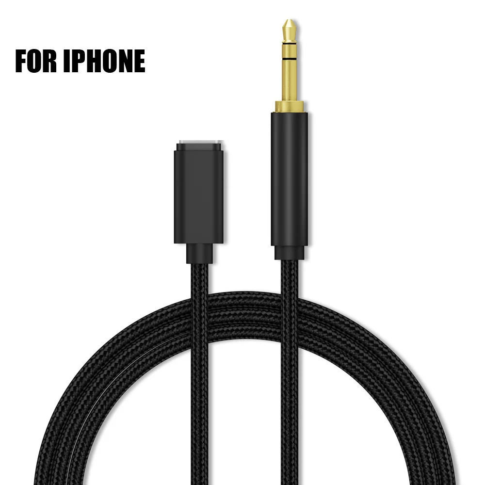 

For Lightning to 3.5mm Jack Audio Cable Car AUX For iPhone 7 8 X XR Adapter Audio Transfer Male to Male AUX Cable 1M Headphone