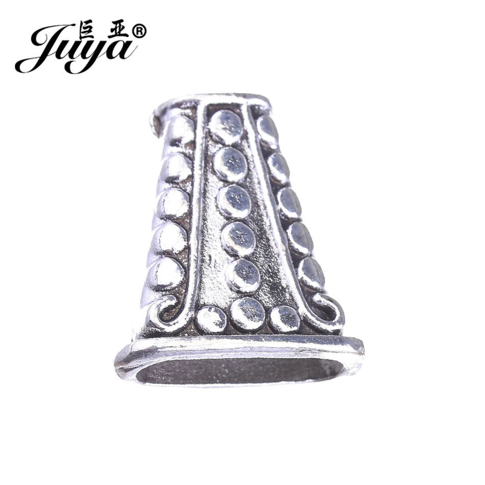 Фото JUYA кожаный шнур кисточка обжимные Концевики ожерелье серьги DIY компонент 18 5x17 мм 6