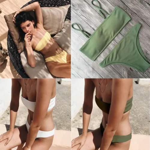 Summer Women Strapless Solid Color Push-up Padded Bra Bandage Bikini Set Swimsuit Hot Ladies New Swimwear Bathing
Summer Women Strapless Solid Color Push-up Padded Bra Bandage Bikini Set Swimsuit Hot Ladies New Swimwear Bathing