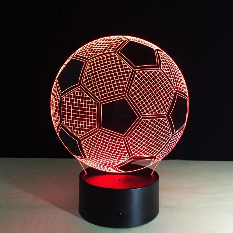 

New Creative Football Shape 3D Illusion Night Light 7COLORS Changeable for Bedroom Decoration Sleeping Decor Holiday Party Gifts