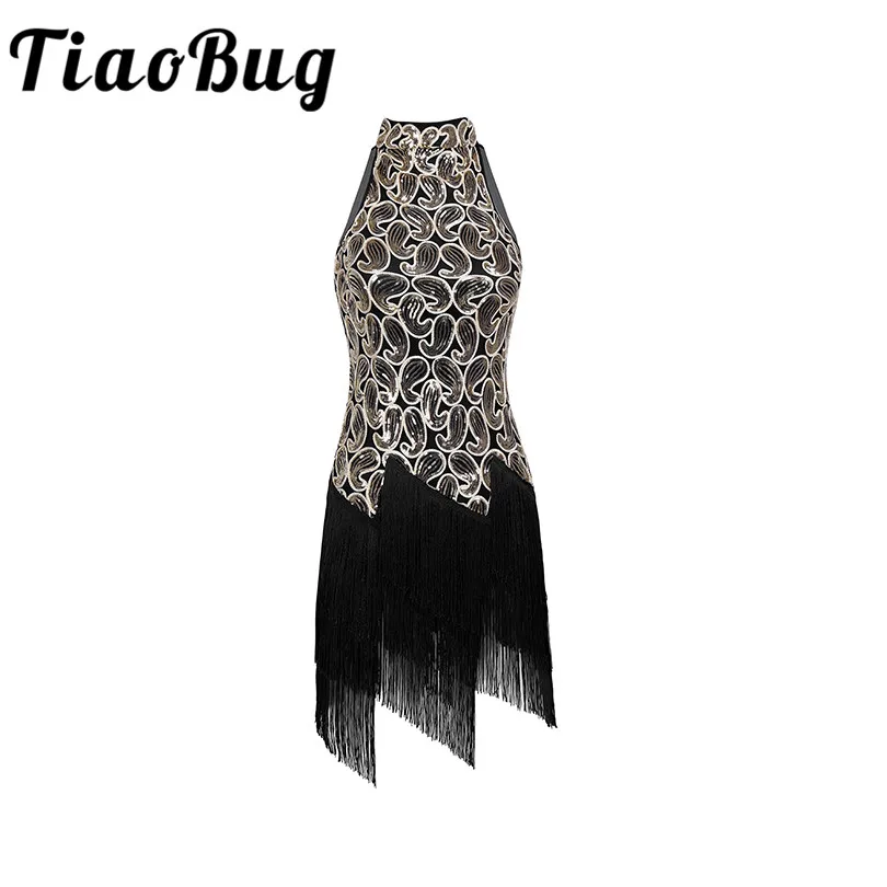 Women Sequined Mock Neck Sleeveless Dance Party Dress Gowns Rhythm Ballroom Samba Rumba Tango Latin Dance Performance Dresses
Women Sequined Mock Neck Sleeveless Dance Party Dress Gowns Rhythm Ballroom Samba Rumba Tango Latin Dance Performance Dresses