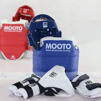 WTF Taekwondo Sparring Gear MOOTO Protectors Guards Complete One Set Helmet Head Chest Protector Shin Arm Jockstrap Groin guard
WTF Taekwondo Sparring Gear MOOTO Protectors Guards Complete One Set Helmet Head Chest Protector Shin Arm Jockstrap Groin guard