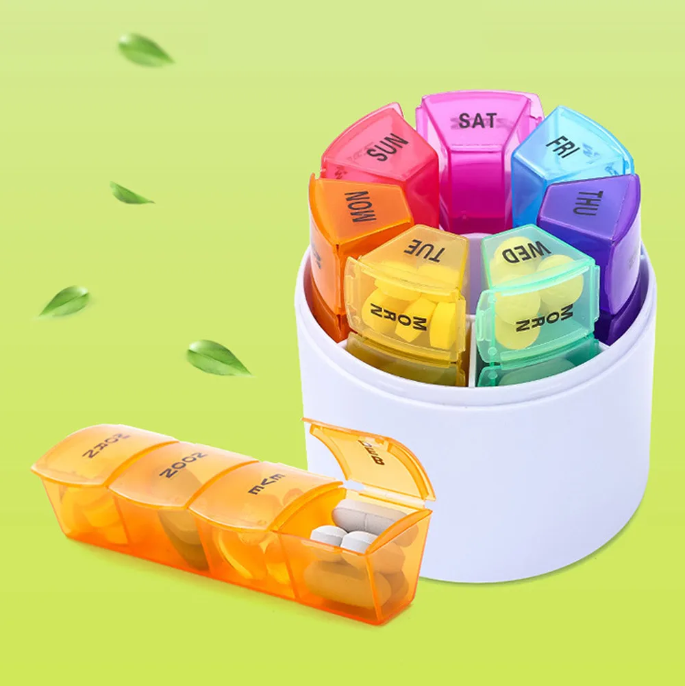 Rainbow Weekly Tablet Pill Organizer 7Days Fish Oil Box Cutter Case Medicine Container Vitamins Storage Easy Open Home Organizer
Rainbow Weekly Tablet Pill Organizer 7Days Fish Oil Box Cutter Case Medicine Container Vitamins Storage Easy Open Home Organizer