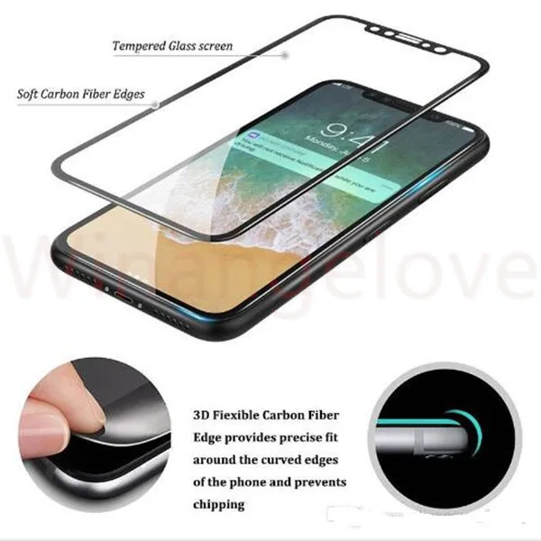 100pcs 3D 9H Tempered Glass Screen Protector Soft Edge Carbon Fiber Full Coverage LCD Safe Guard Film for iPhone X 8 6 6S 7 Plus
100pcs 3D 9H Tempered Glass Screen Protector Soft Edge Carbon Fiber Full Coverage LCD Safe Guard Film for iPhone X 8 6 6S 7 Plus