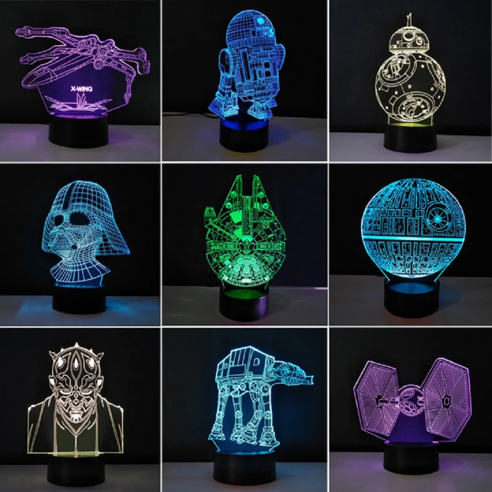 Stars Wars 3D LED Multiple Night light Ambient Light Desk lamp Home Lighting Bulbing Colors Change Luminaria Kids Gifts
Stars Wars 3D LED Multiple Night light Ambient Light Desk lamp Home Lighting Bulbing Colors Change Luminaria Kids Gifts