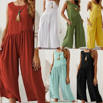 Lugentolo Women Jumpsuit Solid Color Temperament Summer Fashion Office Lady Casual Loose sleeveless Jumpsuit Ankle-Length Pants
Lugentolo Women Jumpsuit Solid Color Temperament Summer Fashion Office Lady Casual Loose sleeveless Jumpsuit Ankle-Length Pants