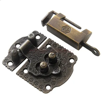 1set Zinc Alloy Vintage Antique Chinese Old Style Lock Bronze buckle + Ancient Copper Lock for Wood Suitcase Drawer Cabinet
1set Zinc Alloy Vintage Antique Chinese Old Style Lock Bronze buckle + Ancient Copper Lock for Wood Suitcase Drawer Cabinet