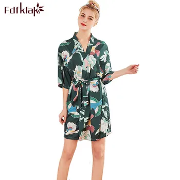 Fdfklak Summer silk robe women half-sleeve short bathrobe large size loose robes female dressing gown print bridesmaid robe 2XL
Fdfklak Summer silk robe women half-sleeve short bathrobe large size loose robes female dressing gown print bridesmaid robe 2XL
