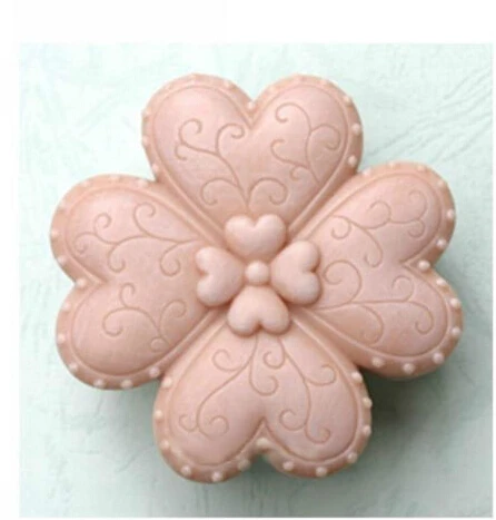 

Valentine's Day Sell hot 4 heart/Clover modelling silicon soap mold Cake decoration mold Handmade soap mold