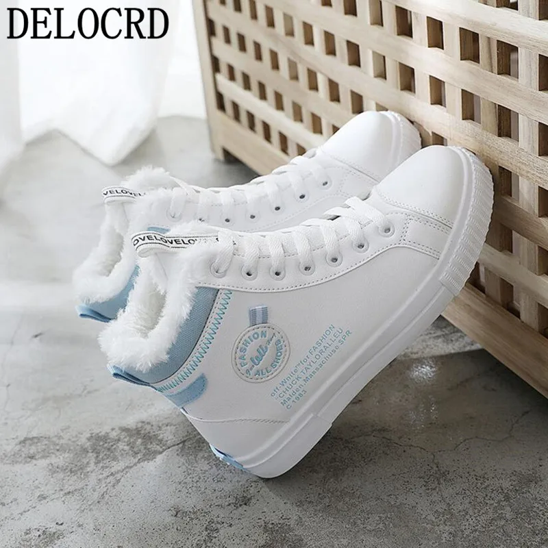 Hot brand Women's boots 2018New Winter plus velvet warm Boots Casual ladies cotton shoes women's shoes high tide casual Sneaker
