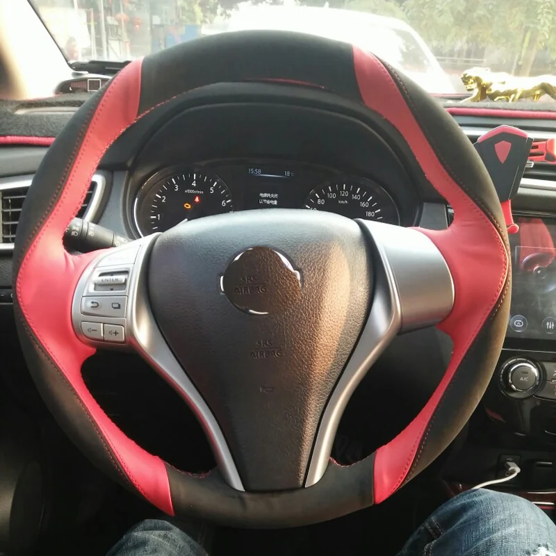 Micro Fibe Leather+Nubuck Leather Handmade Sewing Steering Wheel Covers Protect For Nissan X-TRAIL Qashqai
Micro Fibe Leather+Nubuck Leather Handmade Sewing Steering Wheel Covers Protect For Nissan X-TRAIL Qashqai