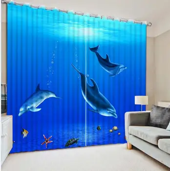 Window Blackout Luxury 3D Curtains set For Bed room Living room Office Hotel Home ocean dolphin curtains blue curtain
Window Blackout Luxury 3D Curtains set For Bed room Living room Office Hotel Home ocean dolphin curtains blue curtain