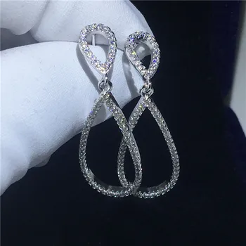 Fashion Pear Drop Earring 925 sterling silver Pave setting AAAAA Cz Engagement wedding Dangle Earrings for women Bridal Gift
Fashion Pear Drop Earring 925 sterling silver Pave setting AAAAA Cz Engagement wedding Dangle Earrings for women Bridal Gift