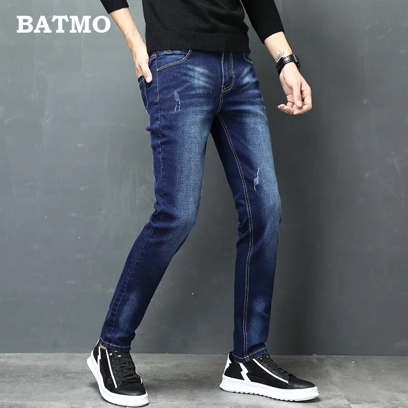 Новое поступление 2018 зимние джинсы мужские Модные эластичные
