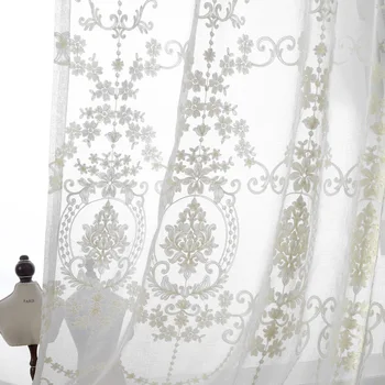 Embroidered Tulle Window Curtain Drapes for Living Room Kitchen Curtains Bedroom Luxury White Sheer Voile Curtain Window Cover
Embroidered Tulle Window Curtain Drapes for Living Room Kitchen Curtains Bedroom Luxury White Sheer Voile Curtain Window Cover