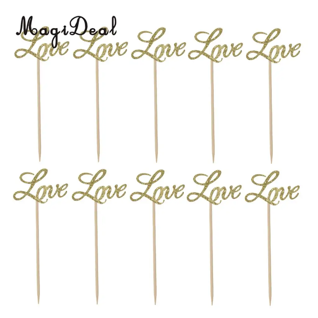 MagiDeal 10x Glitter Paper Gold LOVE Cake Cupcake Toppers Toothpicks Wedding Party Decor
MagiDeal 10x Glitter Paper Gold LOVE Cake Cupcake Toppers Toothpicks Wedding Party Decor