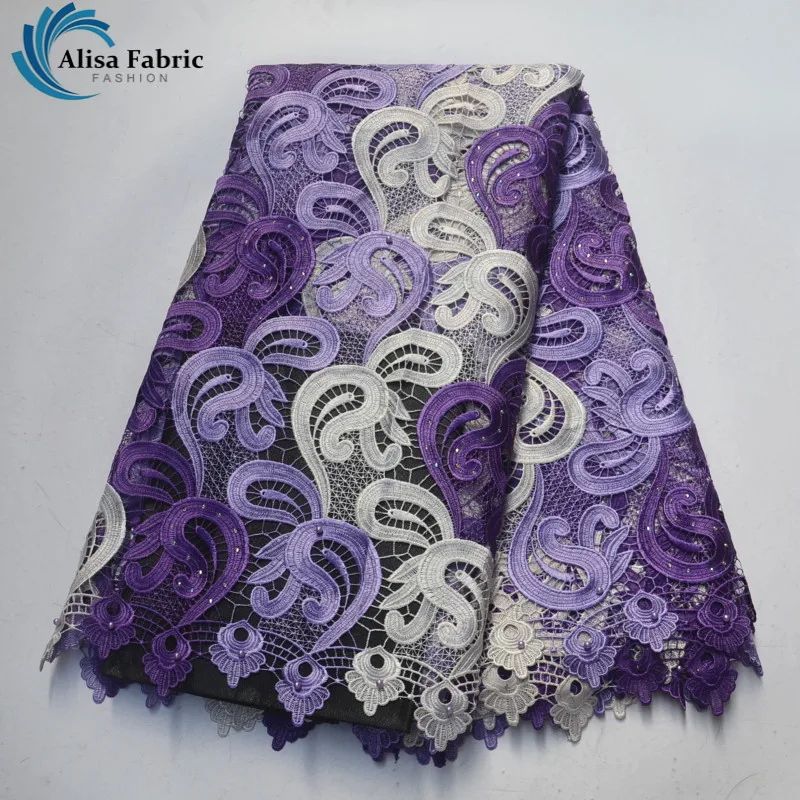 Purple African Water Soluble Lace Fabric High Quality African Cord Lace Fabric With Stones And Beads Hollow Out Lace Dress 2018 
Purple African Water Soluble Lace Fabric High Quality African Cord Lace Fabric With Stones And Beads Hollow Out Lace Dress 2018