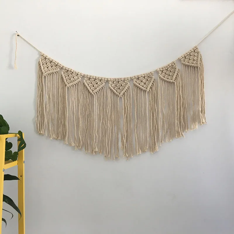 Hot Sale Macrame Woven Wall Hanging Curtain Fringe Garland Banner Shabby Chic Bohemian Wall Decor Party Backdrop Decoration
Hot Sale Macrame Woven Wall Hanging Curtain Fringe Garland Banner Shabby Chic Bohemian Wall Decor Party Backdrop Decoration