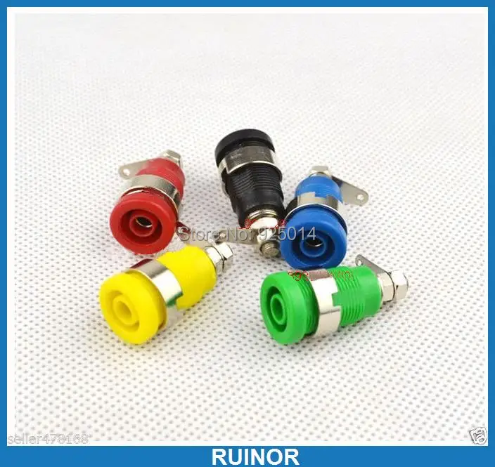 100PCS 5 color Multimeter 4.0mm Banana Socket 4mm binding posts nut Panel Mount