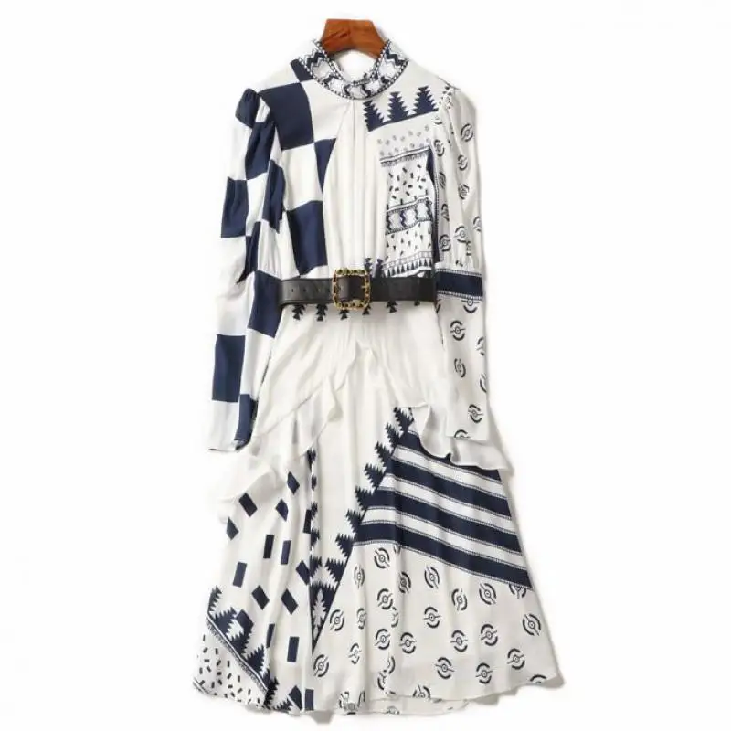 GoodliShowsi Runway Design A-Line Full Sleeve Stand Collar Bowknot Geometric Print Ruffles Sashes Casual Women Knee-Length Dress
GoodliShowsi Runway Design A-Line Full Sleeve Stand Collar Bowknot Geometric Print Ruffles Sashes Casual Women Knee-Length Dress