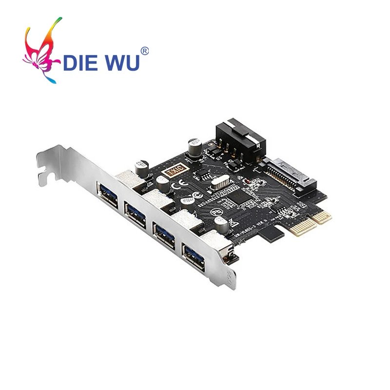 PCIE 4 port USB3.0 Extension Card 4PIN/15PIN Power Connector for Desktops PC RISER CARD
PCIE 4 port USB3.0 Extension Card 4PIN/15PIN Power Connector for Desktops PC RISER CARD