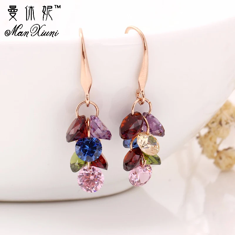 Manxiuni Multicolor Crystal Grape Women Gold Color Dangle Pretty Natural Stone Cubic Zirconia Drop Dangle Earrings For Women
Manxiuni Multicolor Crystal Grape Women Gold Color Dangle Pretty Natural Stone Cubic Zirconia Drop Dangle Earrings For Women