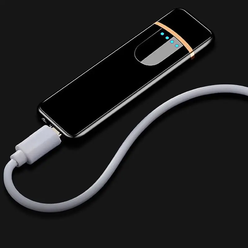 Mini USB Charging Sensor Touch Screen Electronic Tungsten Cigarette Lighter Flameless Rechargeable Windbreak