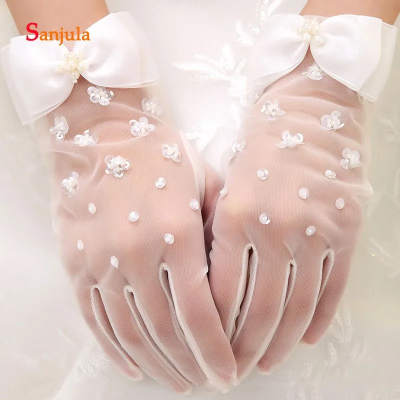 Sequins Beaded Tulle Gloves Bridal Wedding Accessories Wrist Length Full Finger Wedding Gloves with Bow mariage accessoires G23
Sequins Beaded Tulle Gloves Bridal Wedding Accessories Wrist Length Full Finger Wedding Gloves with Bow mariage accessoires G23