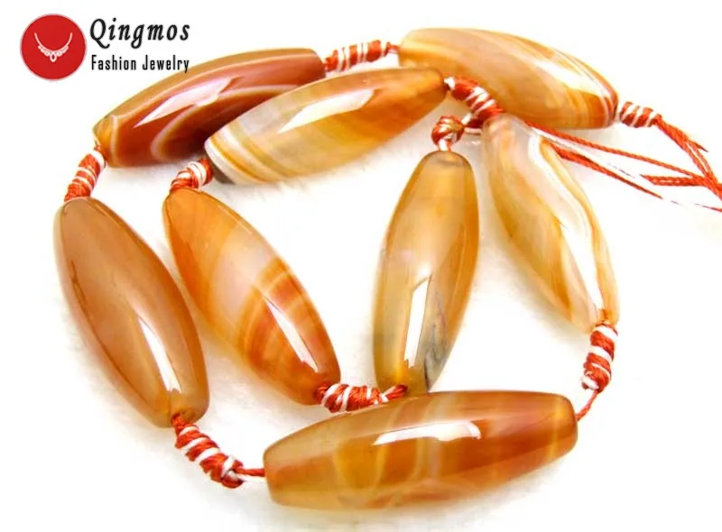 Qingmos 10*42mm Olivary Shape Red Striped Natural Agates Loose Beads Jewelry Making DIY Necklace Bracelet Strand 15" Los667
Qingmos 10*42mm Olivary Shape Red Striped Natural Agates Loose Beads Jewelry Making DIY Necklace Bracelet Strand 15" Los667