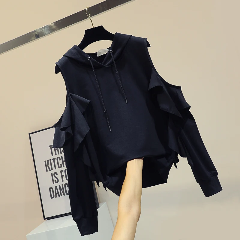Black off shoulder butterfly sleeve high street fashion hoodie sexy sports hoodies
Black off shoulder butterfly sleeve high street fashion hoodie sexy sports hoodies