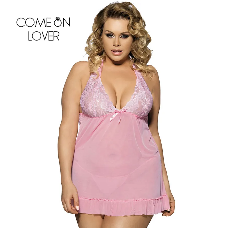 Comeonlover Baby Doll Nightgown Big Size M-7XL Halter Sleepwear Lingerie Lace Transparent Ropa Interior Femenina Dress RE70098P
Comeonlover Baby Doll Nightgown Big Size M-7XL Halter Sleepwear Lingerie Lace Transparent Ropa Interior Femenina Dress RE70098P