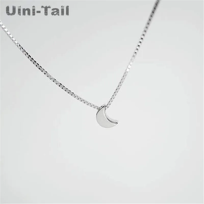 Uini-Tail hot new 925 sterling silver simple curved moon necklace Korean fashion trend sweet wild high quality necklace GN828
Uini-Tail hot new 925 sterling silver simple curved moon necklace Korean fashion trend sweet wild high quality necklace GN828