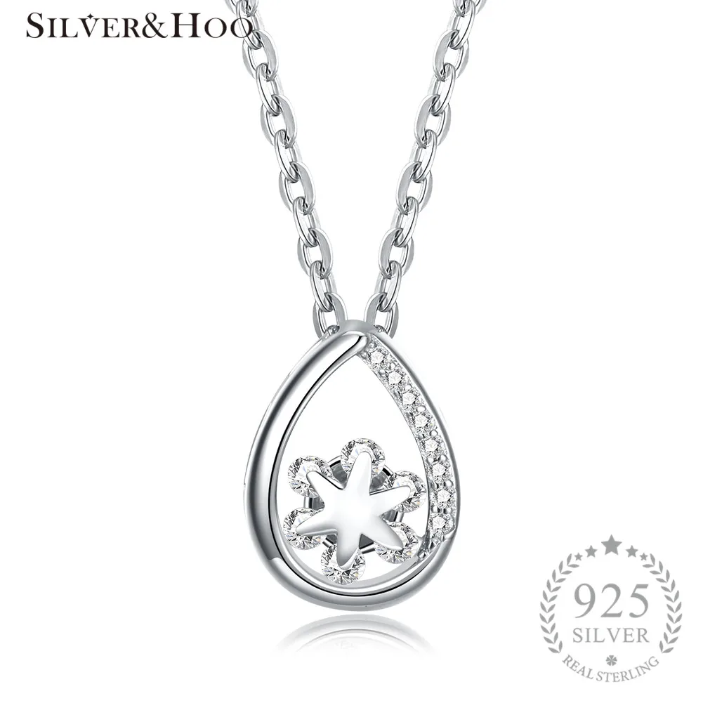 SILVERHOO Genuine 925 Sterling Silver Water-drop Pendant Necklaces with Clear Zircon for Women Girls Gift Rotating Fine Jewelry
SILVERHOO Genuine 925 Sterling Silver Water-drop Pendant Necklaces with Clear Zircon for Women Girls Gift Rotating Fine Jewelry