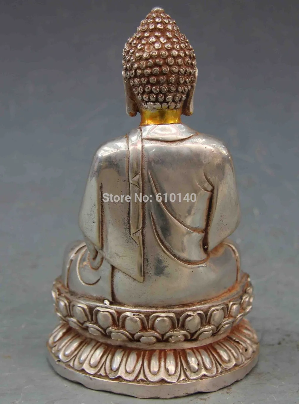 6.5 Chinese Buddhism White Copper Silver Tathagata Amitabha Rulai Buddha Statue
6.5 Chinese Buddhism White Copper Silver Tathagata Amitabha Rulai Buddha Statue