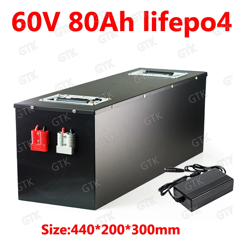 GTK waterproof 60V 80AH lifepo4 lithium bateria with 100A BMS for 6000W 3000W scooter bike Tricycle caravan AGV + 10A charger
GTK waterproof 60V 80AH lifepo4 lithium bateria with 100A BMS for 6000W 3000W scooter bike Tricycle caravan AGV + 10A charger