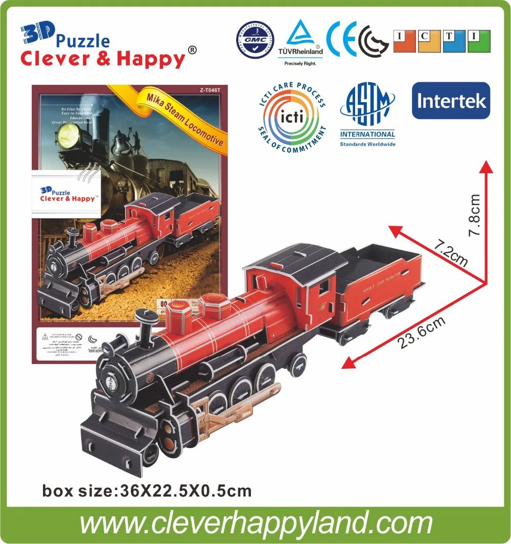 New 2014 Clever&Happy 3d puzzle Mika Steam Locomotive child puzzle early learning toy adult paper handmade model
New 2014 Clever&Happy 3d puzzle Mika Steam Locomotive child puzzle early learning toy adult paper handmade model