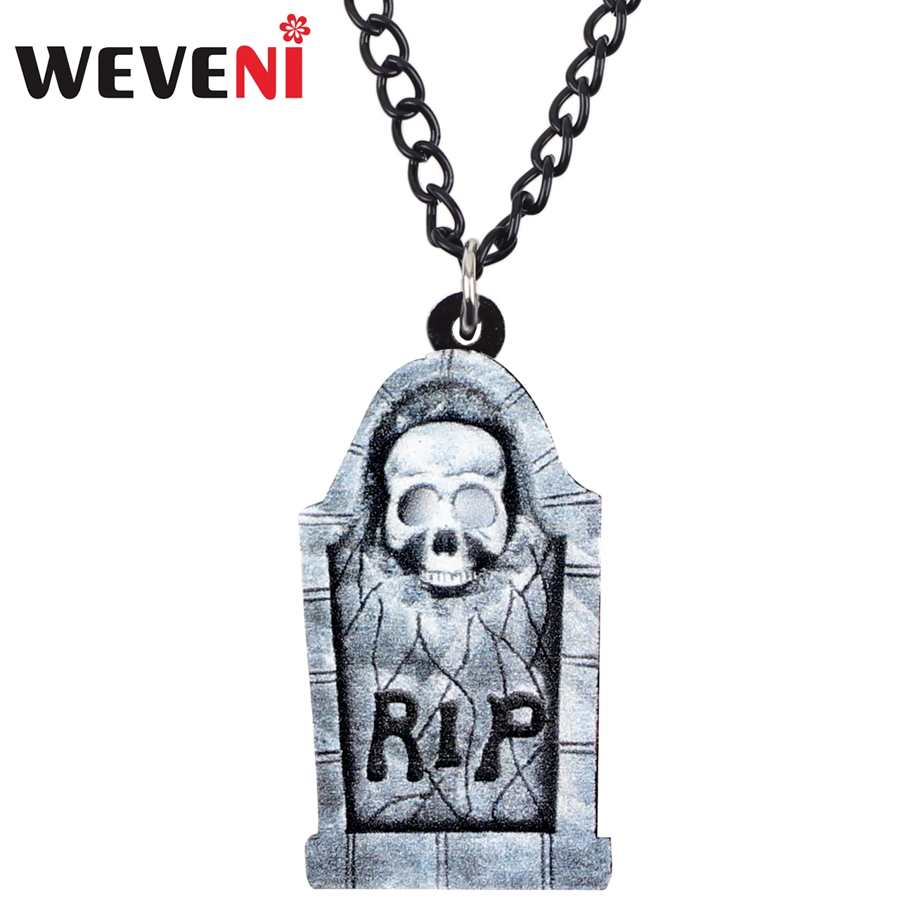 WEVENI Acrylic Halloween Skull Tomb Grave Necklace Chain Collar Pendant Trendy Punk Jewelry For Women Man Girls Femme Wholesale
WEVENI Acrylic Halloween Skull Tomb Grave Necklace Chain Collar Pendant Trendy Punk Jewelry For Women Man Girls Femme Wholesale