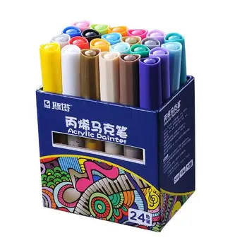 24 Colors Acrylic Paint Marker Sketch Stationery Set For DIY Manga Drawing Marker Pen School Student Painter Supplies
24 Colors Acrylic Paint Marker Sketch Stationery Set For DIY Manga Drawing Marker Pen School Student Painter Supplies