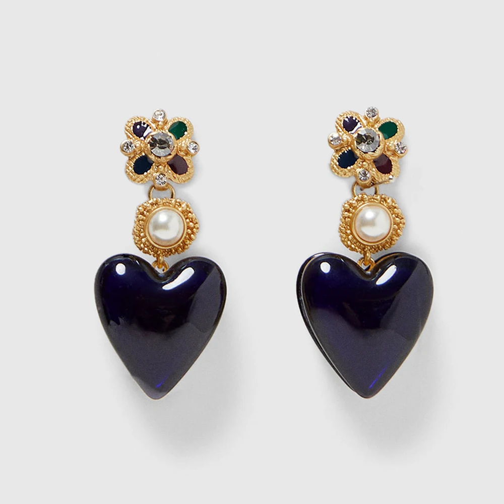 Girlgo New Design ZA Simulated Pearl Heart Drop Earrings Women Trendy Colorful Crystal Statement Dangle Earrings Maxi Jewelry
Girlgo New Design ZA Simulated Pearl Heart Drop Earrings Women Trendy Colorful Crystal Statement Dangle Earrings Maxi Jewelry