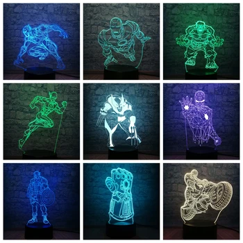 Marvel Spider iron Man 3D Illusion LED NightLight Colourful Flashing Light Avengers RGB Bulb Xmas Decor Kids Gift Model Toys
Marvel Spider iron Man 3D Illusion LED NightLight Colourful Flashing Light Avengers RGB Bulb Xmas Decor Kids Gift Model Toys