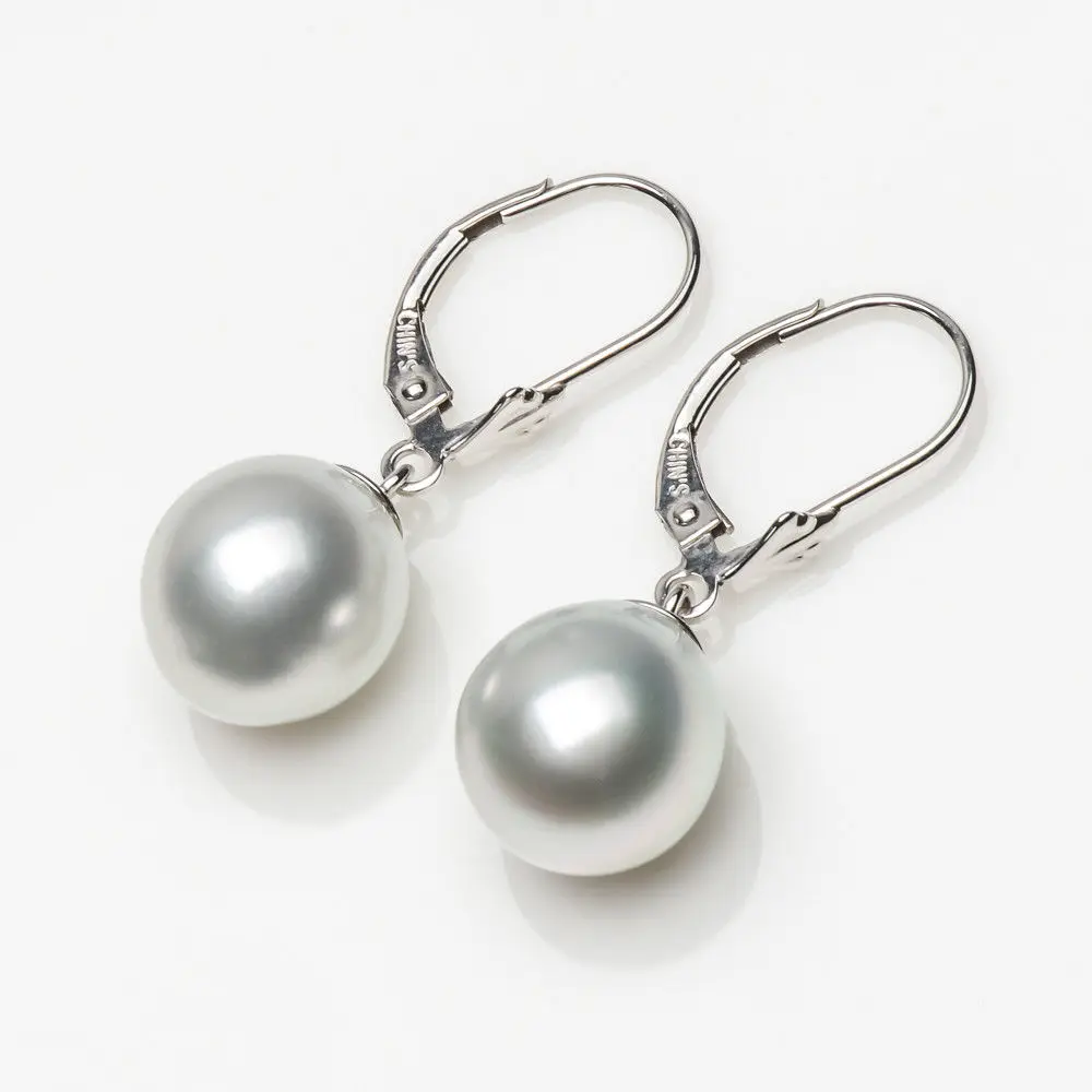 Free Shipping 10.3-10.4mm White Genuine South Sea Pearl Leverback Drop Earrings 14k White Gold #0207
Free Shipping 10.3-10.4mm White Genuine South Sea Pearl Leverback Drop Earrings 14k White Gold #0207