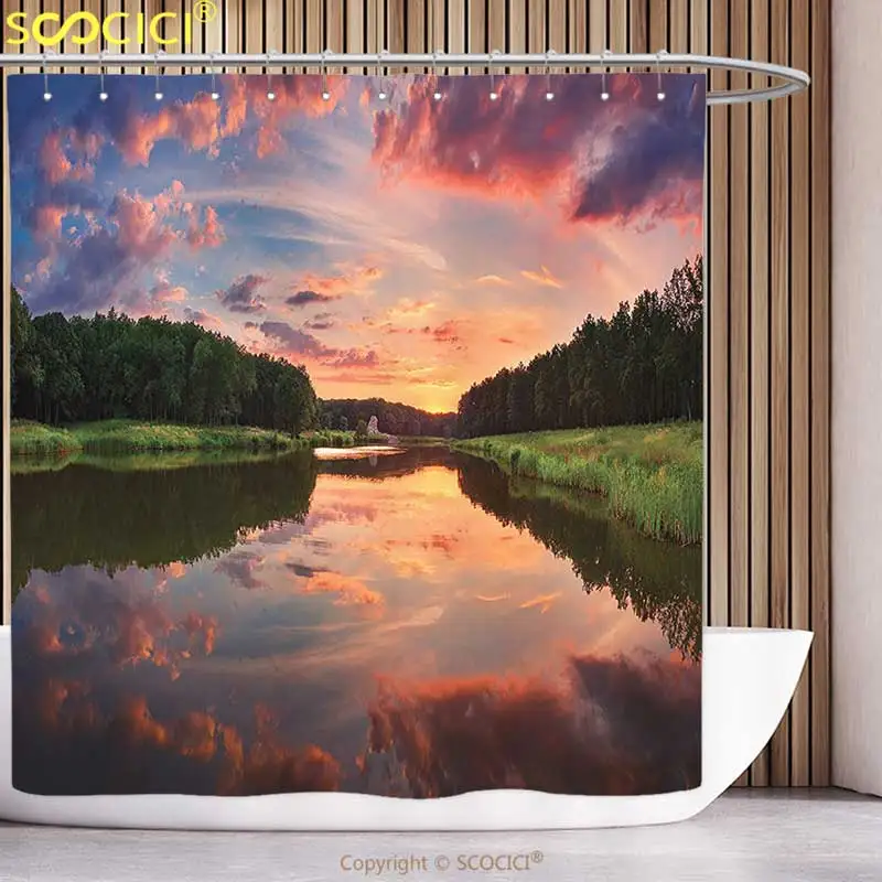 Waterproof Shower Curtain Forest Park Decor Scenic Picture with Reflection and Sunset Landscape Picture Accessories Blue Green
Waterproof Shower Curtain Forest Park Decor Scenic Picture with Reflection and Sunset Landscape Picture Accessories Blue Green