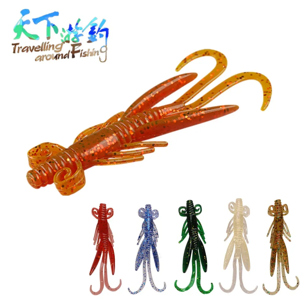 TAF 10 шт. мягкие приманки 5 см 2 г силиконовый двойной приманка Tail Grub Мягкие