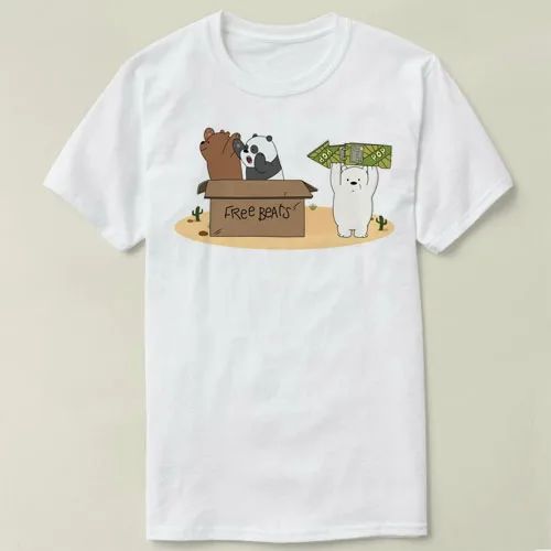 

We Bare Bears Free Bears mens t-shirt tops tees fitness hip hop men tshirts clothing super big size cmt