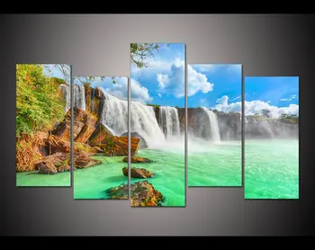 Free shipping 5 panel large printed painting green waterfall canvas print art home decor wall art picture for living room
Free shipping 5 panel large printed painting green waterfall canvas print art home decor wall art picture for living room